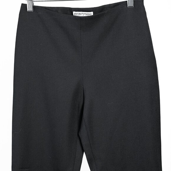 Emporio Armani 2005 Vintage Back-Seam Black Wool Pants - Picture 3 of 8
